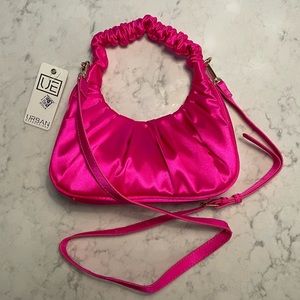 Hot pink satin purse